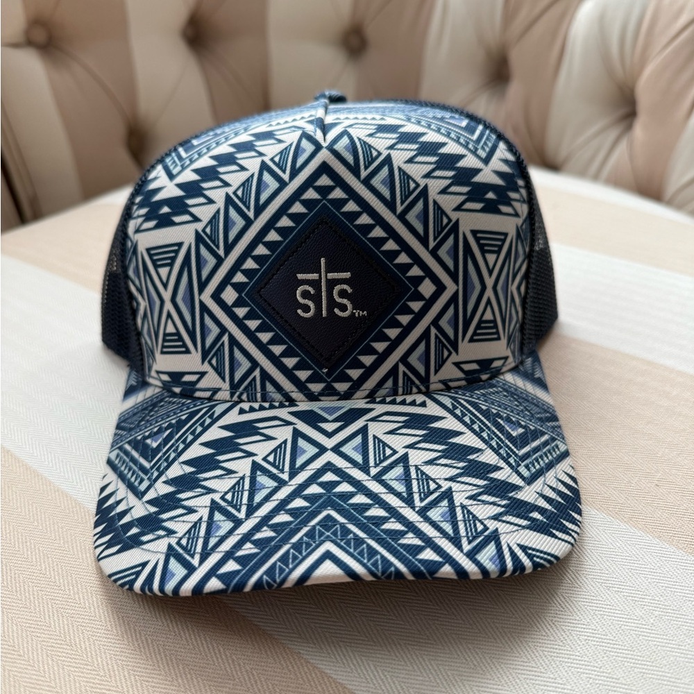 Navy Trucker Hat with Curved Bill and Mesh Back